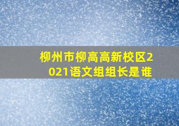 柳州市柳高高新校区2021语文组组长是谁