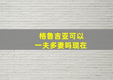 格鲁吉亚可以一夫多妻吗现在