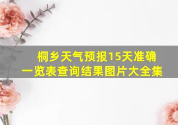 桐乡天气预报15天准确一览表查询结果图片大全集