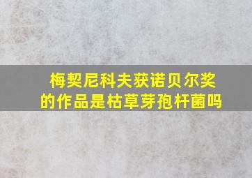 梅契尼科夫获诺贝尔奖的作品是枯草芽孢杆菌吗