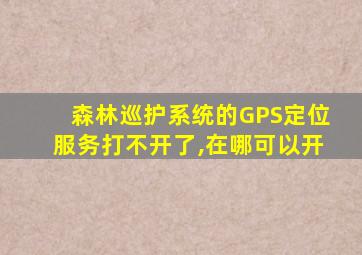 森林巡护系统的GPS定位服务打不开了,在哪可以开