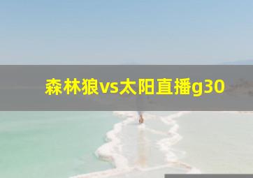 森林狼vs太阳直播g30