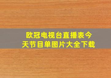 欧冠电视台直播表今天节目单图片大全下载