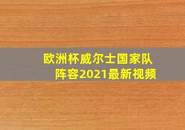 欧洲杯威尔士国家队阵容2021最新视频