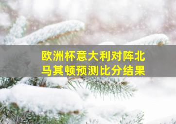 欧洲杯意大利对阵北马其顿预测比分结果