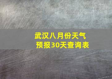 武汉八月份天气预报30天查询表