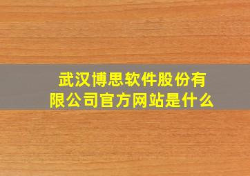 武汉博思软件股份有限公司官方网站是什么