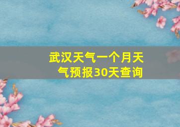 武汉天气一个月天气预报30天查询