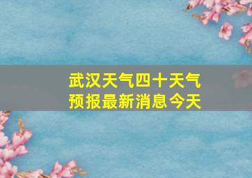 武汉天气四十天气预报最新消息今天