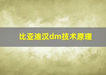 比亚迪汉dm技术原理