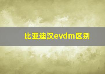 比亚迪汉evdm区别