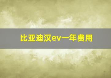 比亚迪汉ev一年费用