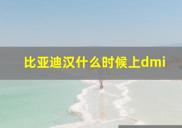 比亚迪汉什么时候上dmi