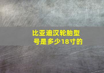 比亚迪汉轮胎型号是多少18寸的