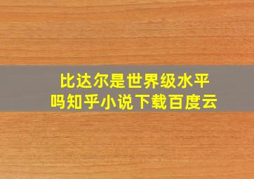 比达尔是世界级水平吗知乎小说下载百度云