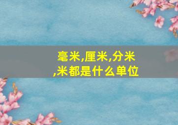 毫米,厘米,分米,米都是什么单位