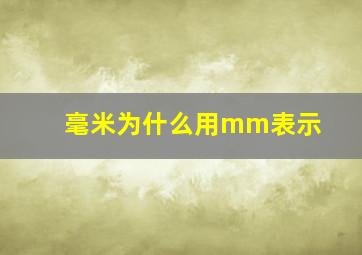 毫米为什么用mm表示