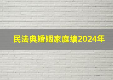 民法典婚姻家庭编2024年