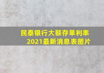 民泰银行大额存单利率2021最新消息表图片