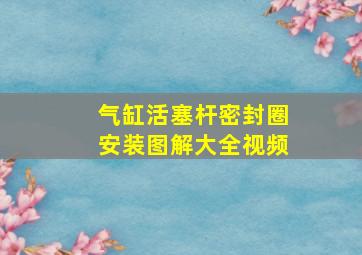 气缸活塞杆密封圈安装图解大全视频