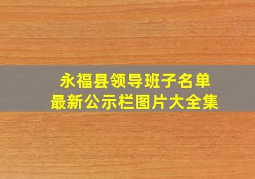 永福县领导班子名单最新公示栏图片大全集