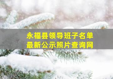 永福县领导班子名单最新公示照片查询网