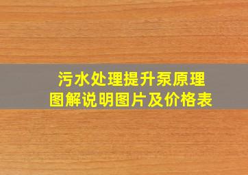 污水处理提升泵原理图解说明图片及价格表