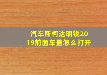 汽车斯柯达明锐2019前面车盖怎么打开