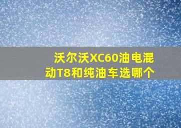 沃尔沃XC60油电混动T8和纯油车选哪个