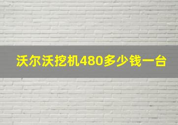 沃尔沃挖机480多少钱一台