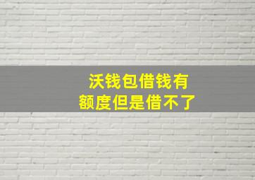 沃钱包借钱有额度但是借不了