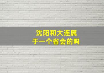 沈阳和大连属于一个省会的吗