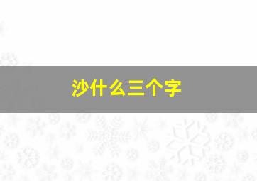 沙什么三个字