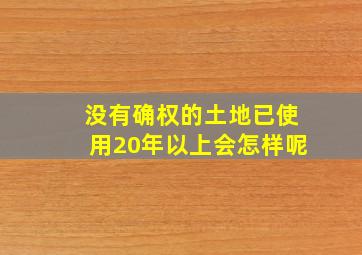 没有确权的土地已使用20年以上会怎样呢