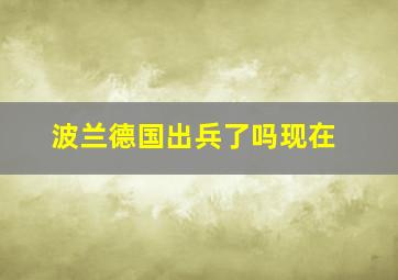 波兰德国出兵了吗现在