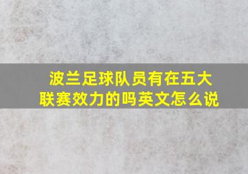 波兰足球队员有在五大联赛效力的吗英文怎么说