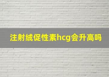 注射绒促性素hcg会升高吗