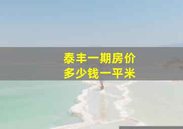 泰丰一期房价多少钱一平米