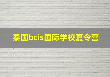 泰国bcis国际学校夏令营