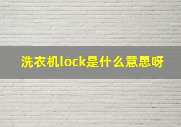 洗衣机lock是什么意思呀