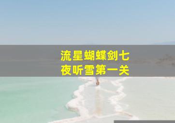 流星蝴蝶剑七夜听雪第一关