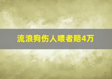 流浪狗伤人喂者赔4万