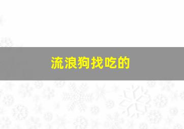 流浪狗找吃的