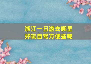 浙江一日游去哪里好玩自驾方便些呢