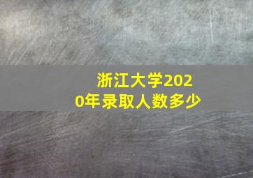 浙江大学2020年录取人数多少