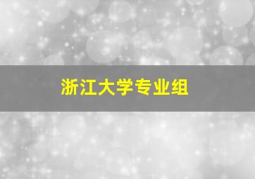 浙江大学专业组