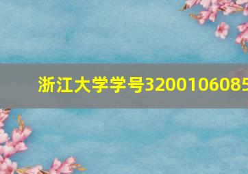 浙江大学学号3200106085