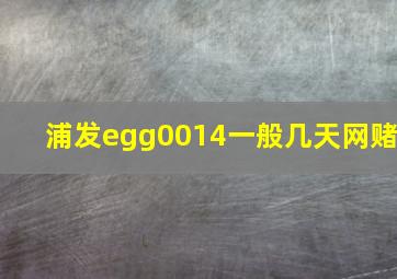 浦发egg0014一般几天网赌