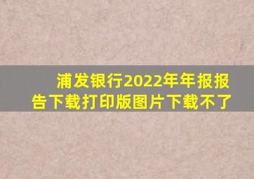 浦发银行2022年年报报告下载打印版图片下载不了