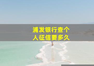 浦发银行查个人征信要多久